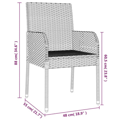 -Delige Tuinset Met Kussens Poly Rattan 5 150 cm tafellengte Grijs