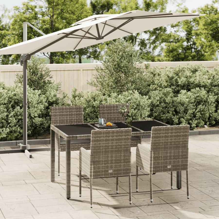 -Delige Tuinset Met Kussens Poly Rattan 5 150 cm tafellengte Grijs