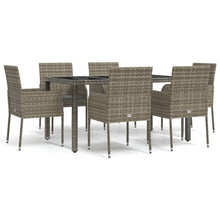 -Delige Tuinset Met Kussens Poly Rattan 7 150 cm tafellengte Grijs