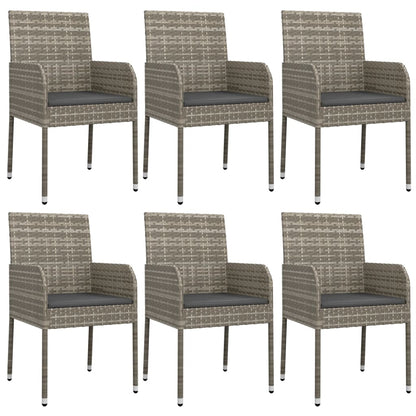 -Delige Tuinset Met Kussens Poly Rattan 7 150 cm tafellengte Grijs