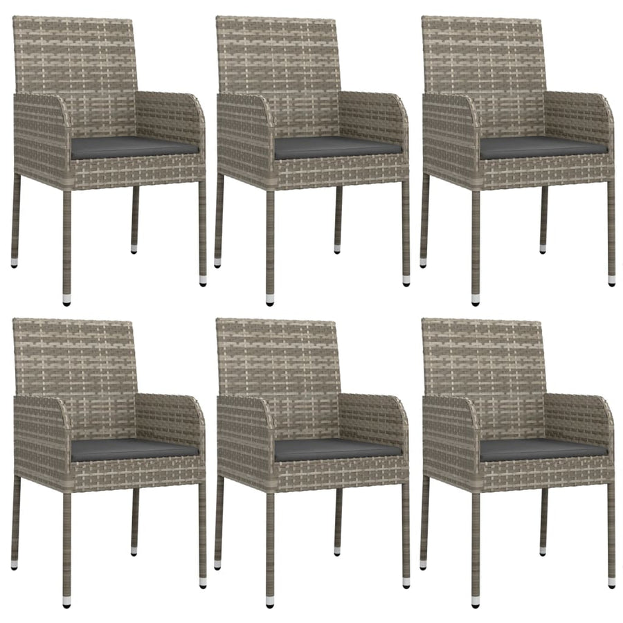 -Delige Tuinset Met Kussens Poly Rattan 7 150 cm tafellengte Grijs