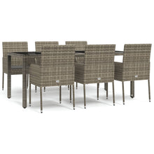 -Delige Tuinset Met Kussens Poly Rattan 7 190 cm tafellengte Grijs