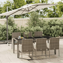 -Delige Tuinset Met Kussens Poly Rattan 7 190 cm tafellengte Grijs