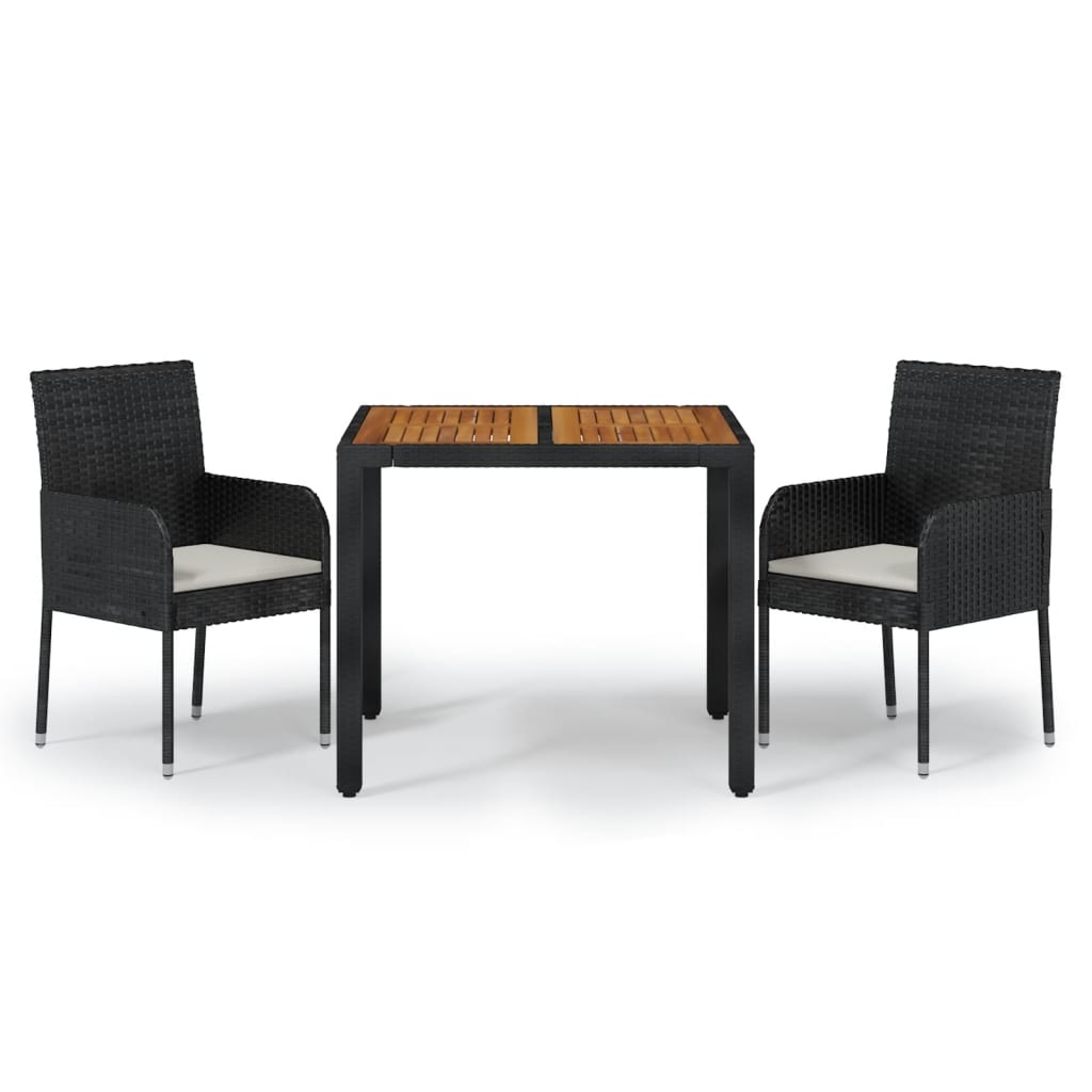 3-Delige Tuinset Met Kussens Poly Rattan 2