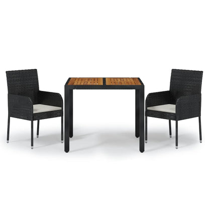 3-Delige Tuinset Met Kussens Poly Rattan 2