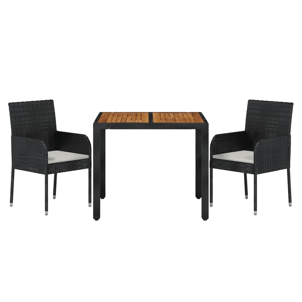 3-Delige Tuinset Met Kussens Poly Rattan 2