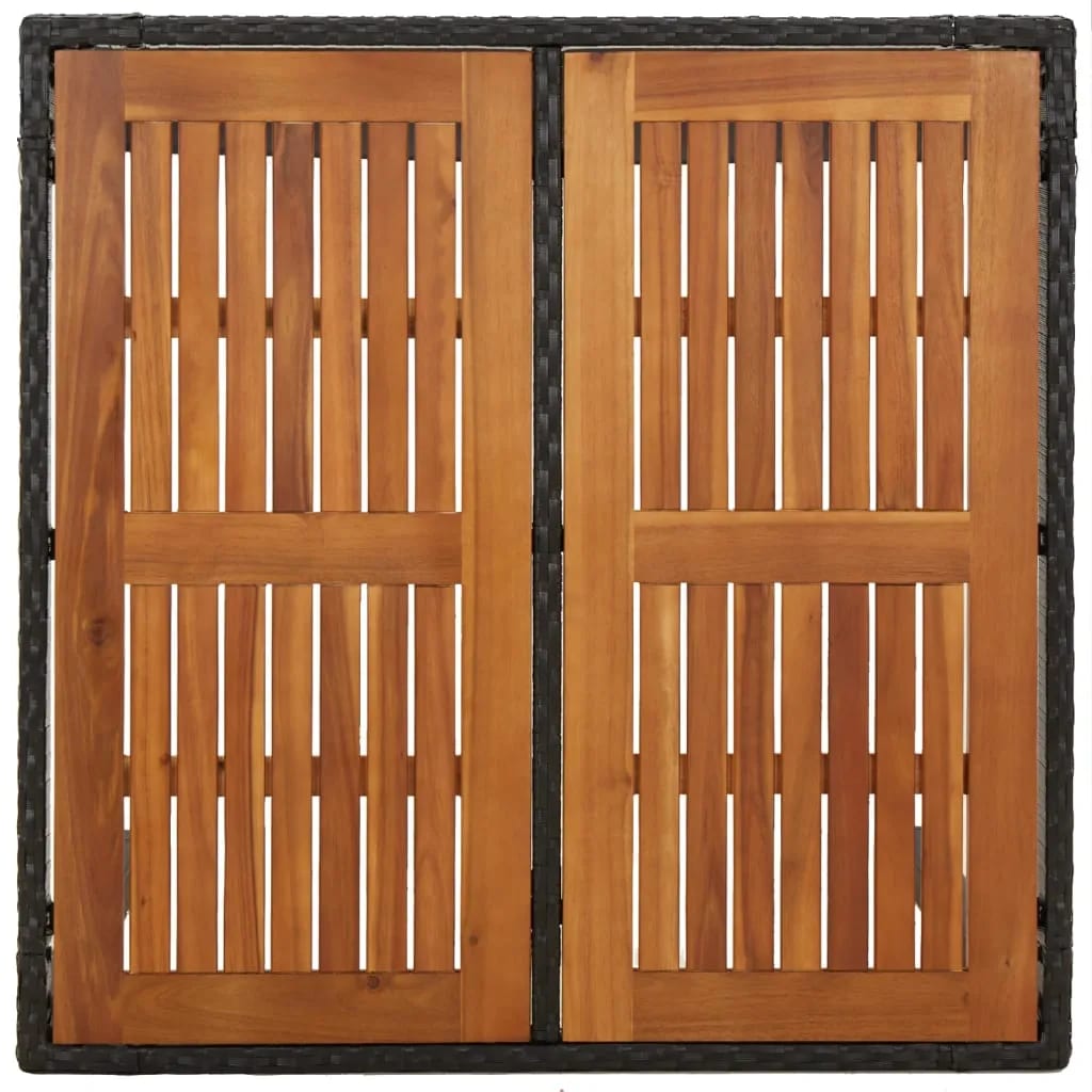 -Delige Tuinset Met Kussens Poly Rattan 5 90 cm tafellengte Zwart