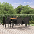 7-Piece Garden Set with Cushions Poly Rattan 6