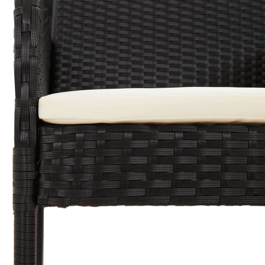 9-Delige Tuinset Poly Rattan Zwart 190 cm tafellengte