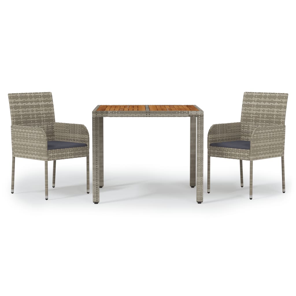 3-Delige Tuinset Met Kussens Poly Rattan 2