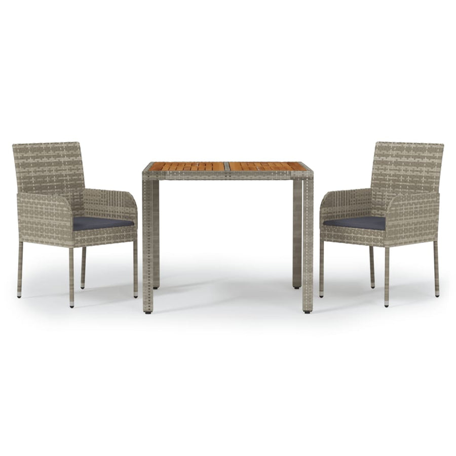 3-Delige Tuinset Met Kussens Poly Rattan 2