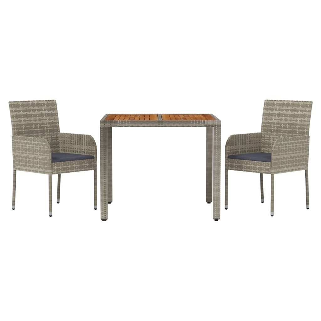 3-Delige Tuinset Met Kussens Poly Rattan 2