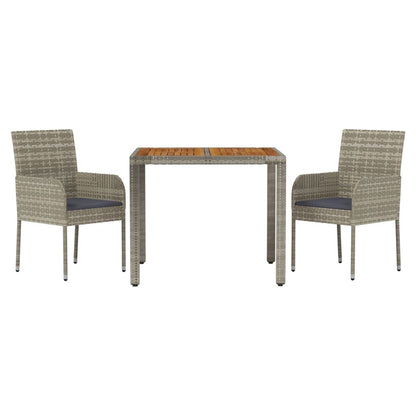 3-Delige Tuinset Met Kussens Poly Rattan 2