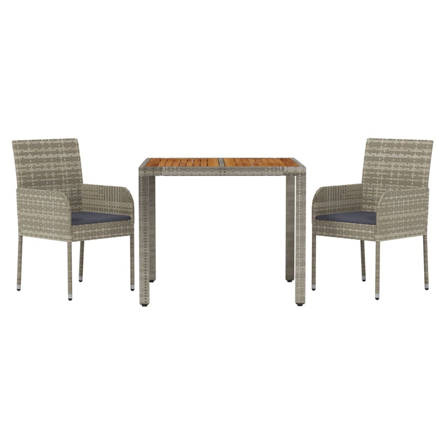 3-Delige Tuinset Met Kussens Poly Rattan 2