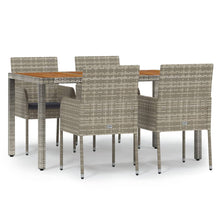 -Delige Tuinset Met Kussens Poly Rattan 5 150 cm tafellengte Grijs