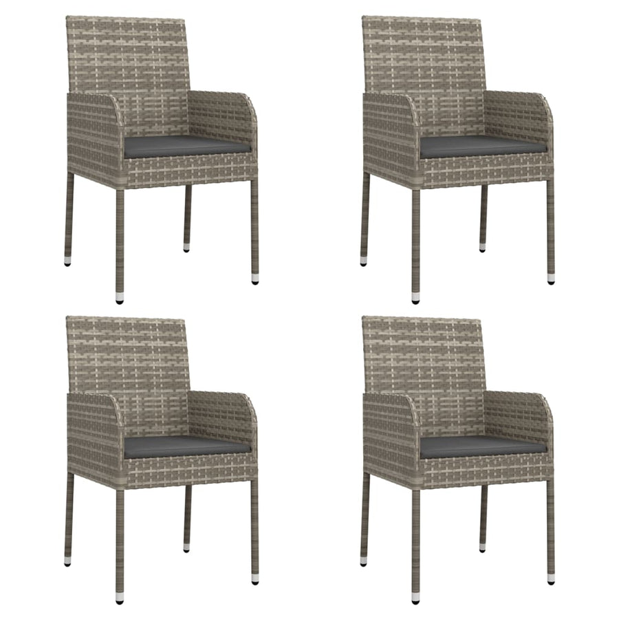 -Delige Tuinset Met Kussens Poly Rattan 5 150 cm tafellengte Grijs