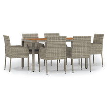 -Delige Tuinset Met Kussens Poly Rattan 7 150 cm tafellengte Grijs