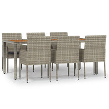 -Delige Tuinset Met Kussens Poly Rattan 7 190 cm tafellengte Grijs