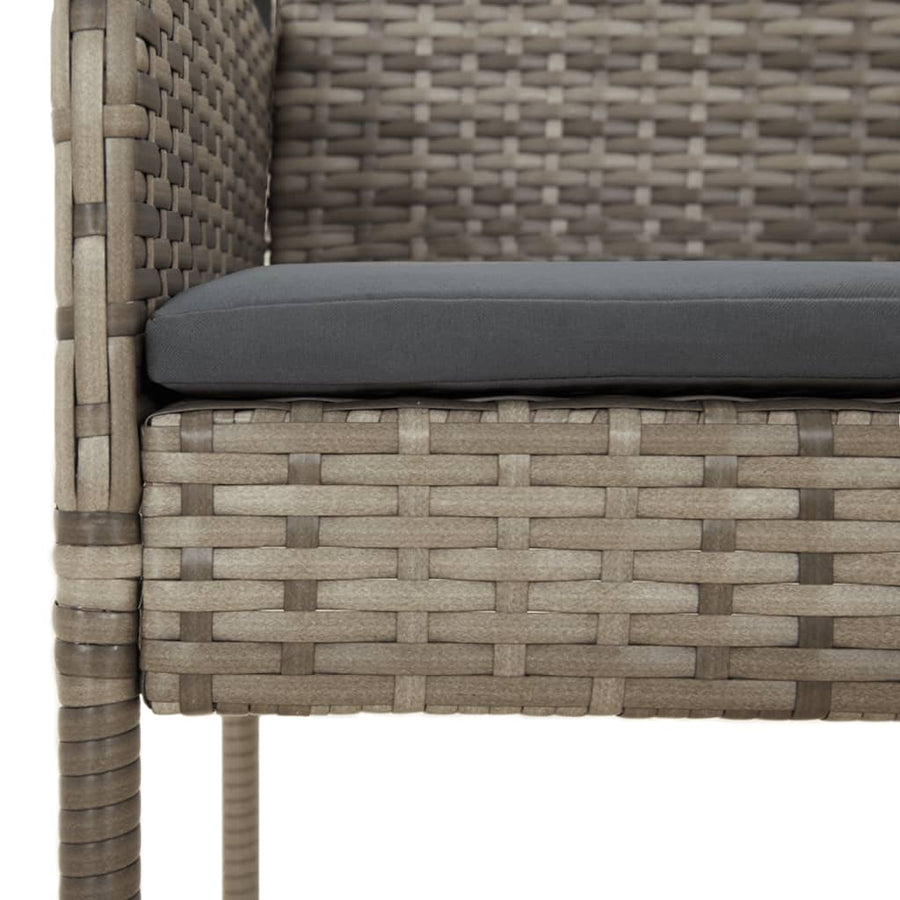 -Delige Tuinset Met Kussens Poly Rattan 7 190 cm tafellengte Grijs