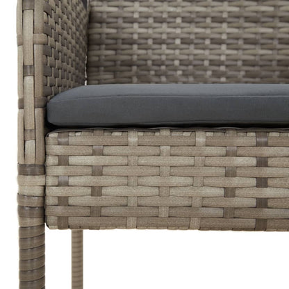 -Delige Tuinset Met Kussens Poly Rattan 9 190 cm tafellengte Grijs