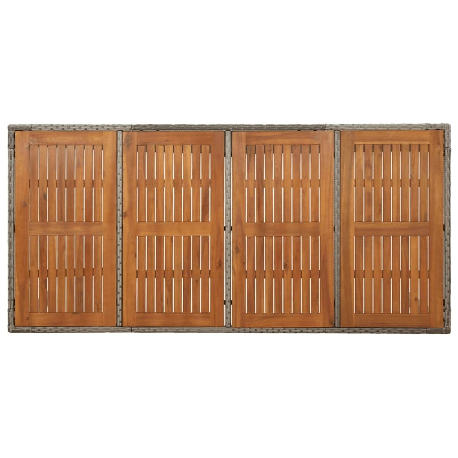 -Delige Tuinset Met Kussens Poly Rattan 9 190 cm tafellengte Grijs