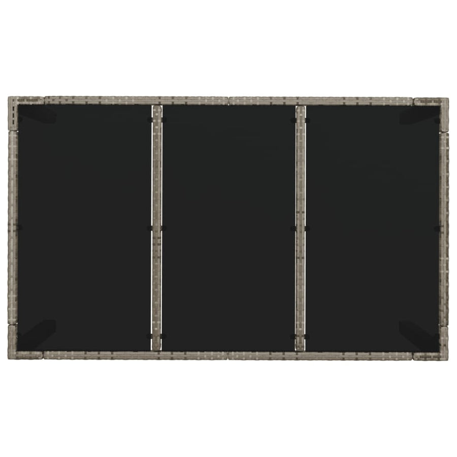 5-Delige Tuinset Met Kussens Poly Rattan Grijs 150 cm tafellengte 4x stoel + Tafel
