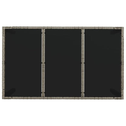 7-Delige Tuinset Met Kussens Poly Rattan Grijs 150 cm tafellengte 6x Fauteuil + Tafel