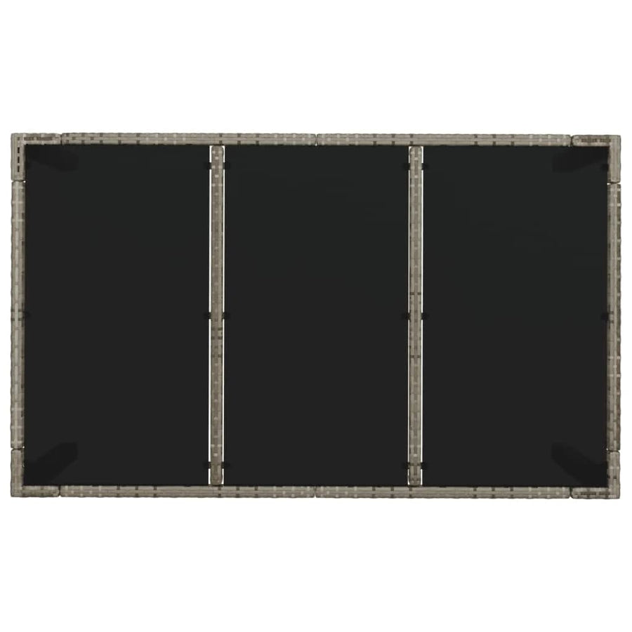 7-Delige Tuinset Met Kussens Poly Rattan Grijs 150 cm tafellengte 6x Fauteuil + Tafel