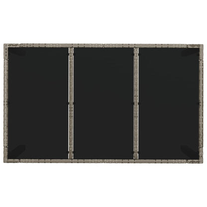 7-Delige Tuinset Met Kussens Poly Rattan Grijs 150 cm tafellengte 4x stoel + 2x Fauteuil + Tafel