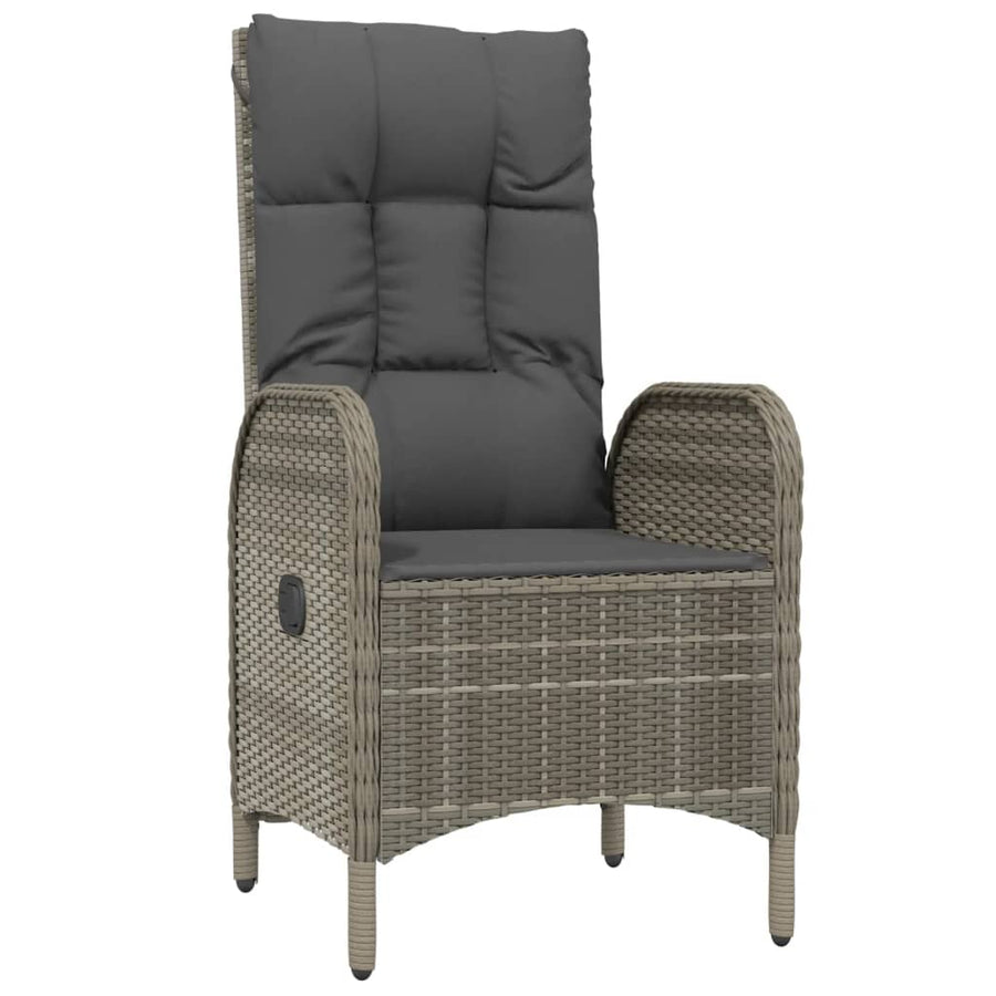 9-Delige Tuinset Met Kussens Poly Rattan Grijs 190 cm tafellengte 6x stoel + 2x Fauteuil + Tafel