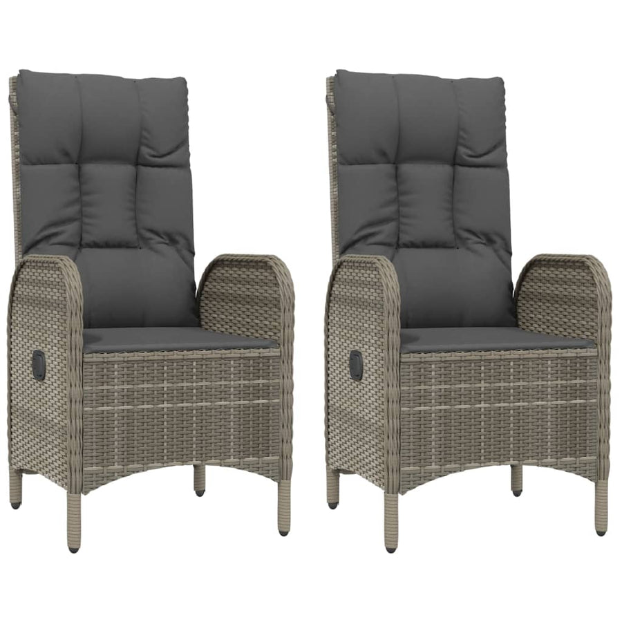 3-Delige Tuinset Met Kussens Poly Rattan Grijs 1