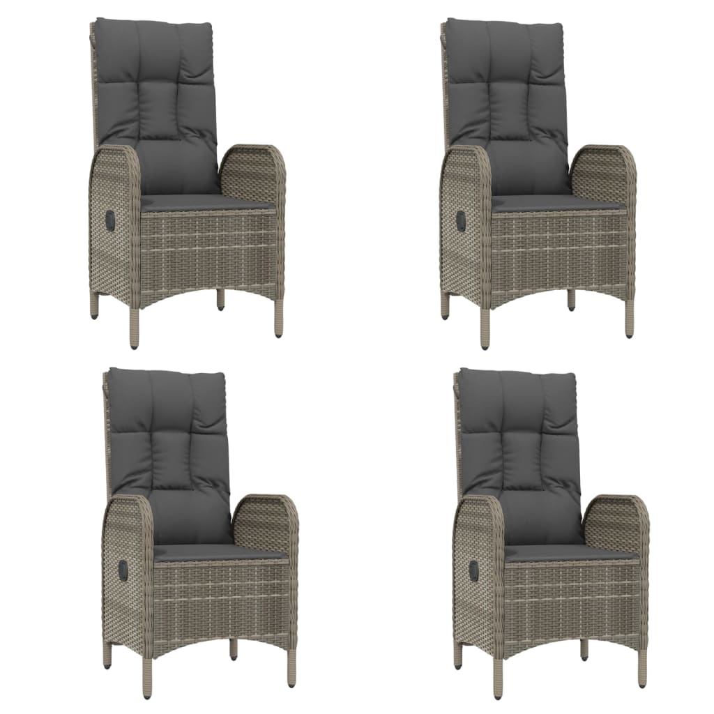 5-Delige Tuinset Met Kussens Poly Rattan Grijs 1