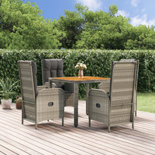 5-Delige Tuinset Met Kussens Poly Rattan Grijs 1
