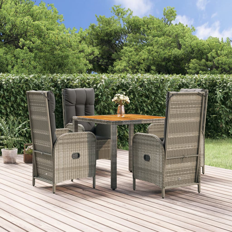 5-Delige Tuinset Met Kussens Poly Rattan Grijs 1