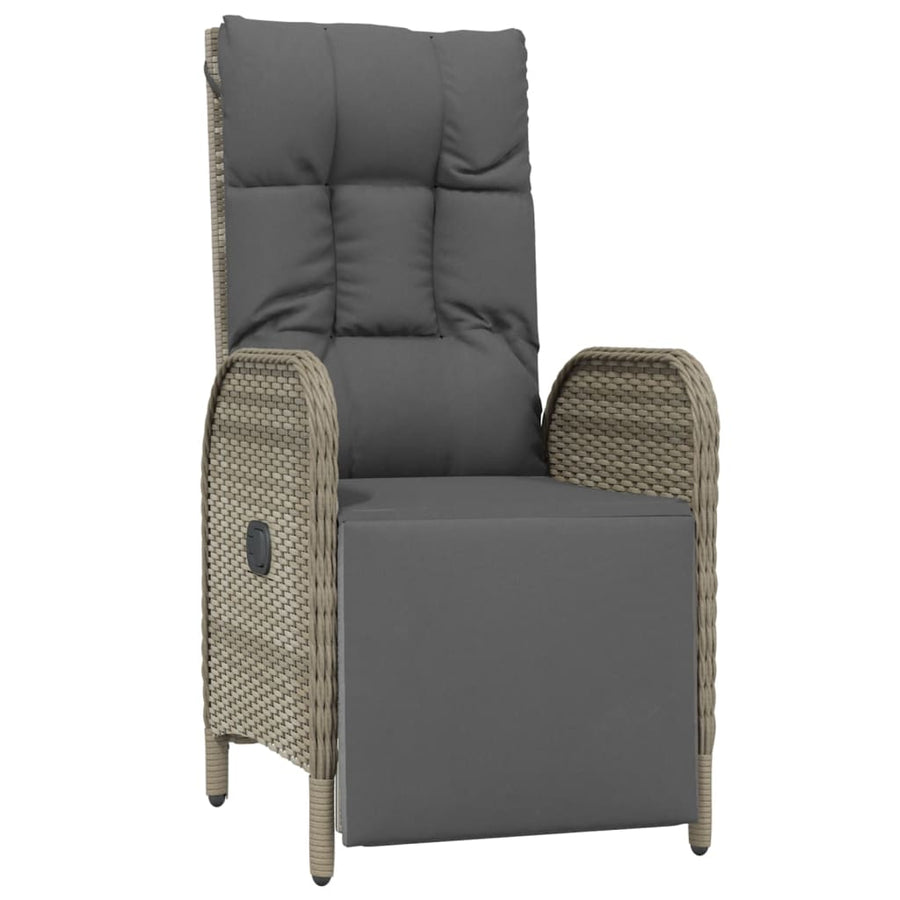 3-Delige Tuinset Met Kussens Poly Rattan Grijs 1