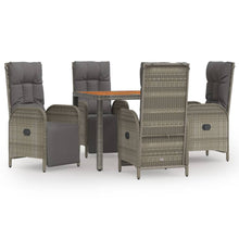 5-Delige Tuinset Met Kussens Poly Rattan Grijs 1
