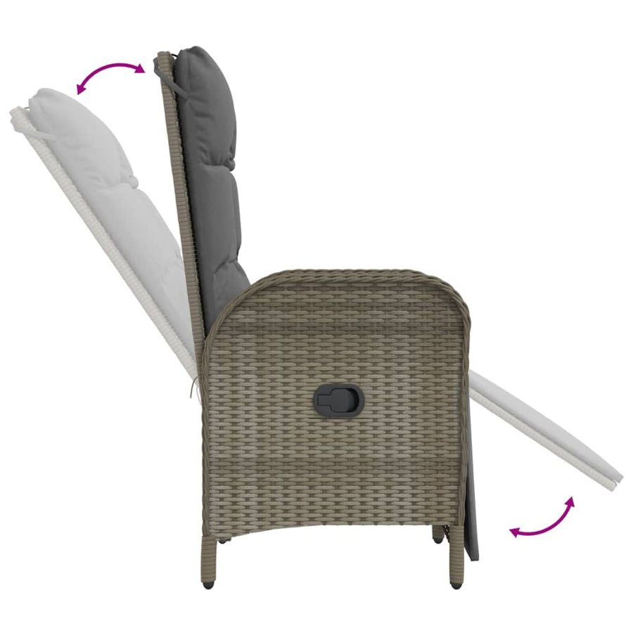 5-Delige Tuinset Met Kussens Poly Rattan Grijs 1