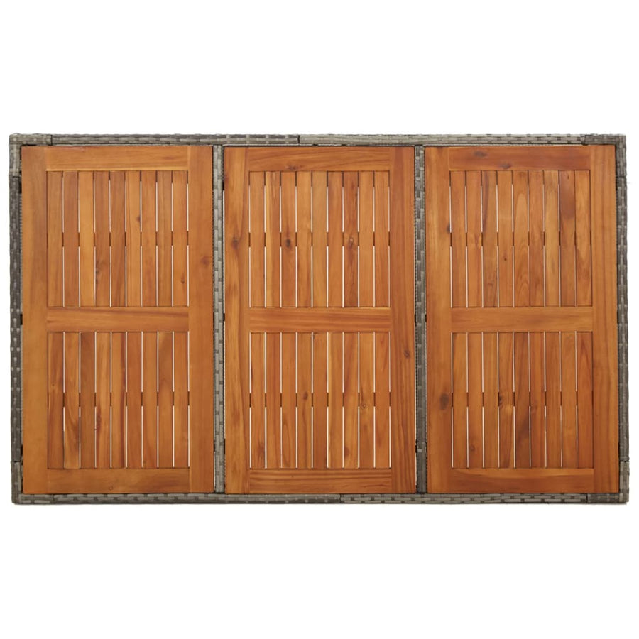 5-Delige Tuinset Met Kussens Poly Rattan Grijs 150 cm tafellengte 4x Fauteuil + Tafel