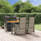 Tuinset poly rattan grijs 5-delig