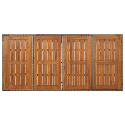 7-Delige Tuinset Met Kussens Poly Rattan Grijs 190 cm tafellengte 6x Fauteuil + Tafel