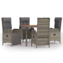 5-Delige Tuinset Met Kussens Poly Rattan Grijs 1
