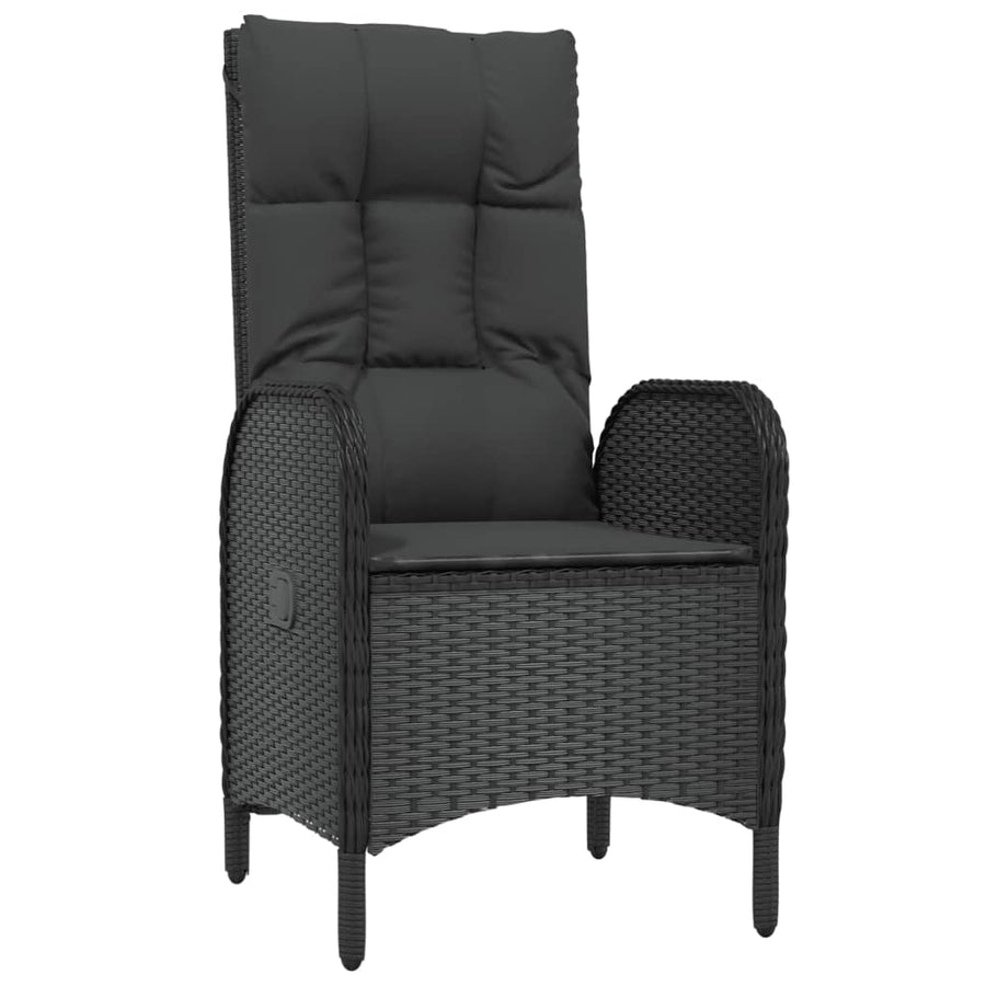 7-Delige Tuinset Met Kussens Poly Rattan Zwart En Grijs 190 cm tafellengte 6x stoel + Tafel