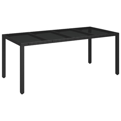 7-Delige Tuinset Met Kussens Poly Rattan Zwart En Grijs 190 cm tafellengte 6x stoel + Tafel