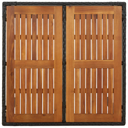 3-Delige Tuinset Met Kussens Poly Rattan Zwart 1 90 cm tafellengte 2x stoel + Tafel