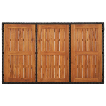 5-Delige Tuinset Met Kussens Poly Rattan Zwart 150 cm tafellengte 4x Fauteuil + Tafel