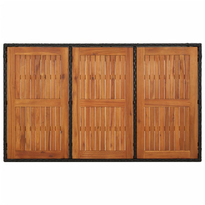 7-Delige Tuinset Met Kussens Poly Rattan Zwart 150 cm tafellengte 6x Fauteuil + Tafel