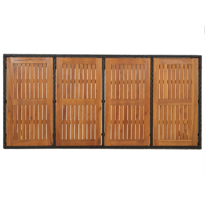 7-Delige Tuinset Met Kussens Poly Rattan Zwart 1 190 cm tafellengte 6x Fauteuil + Tafel