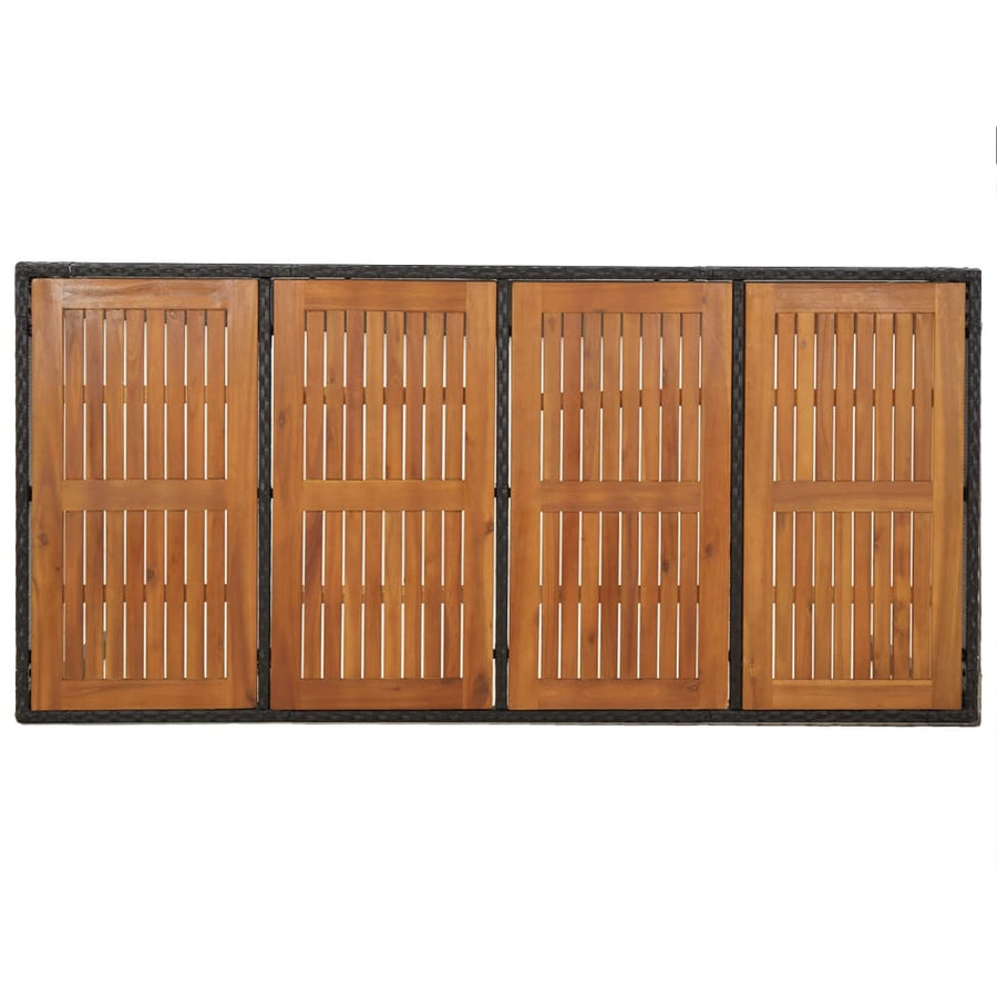 7-Delige Tuinset Met Kussens Poly Rattan Zwart 1 190 cm tafellengte 6x Fauteuil + Tafel
