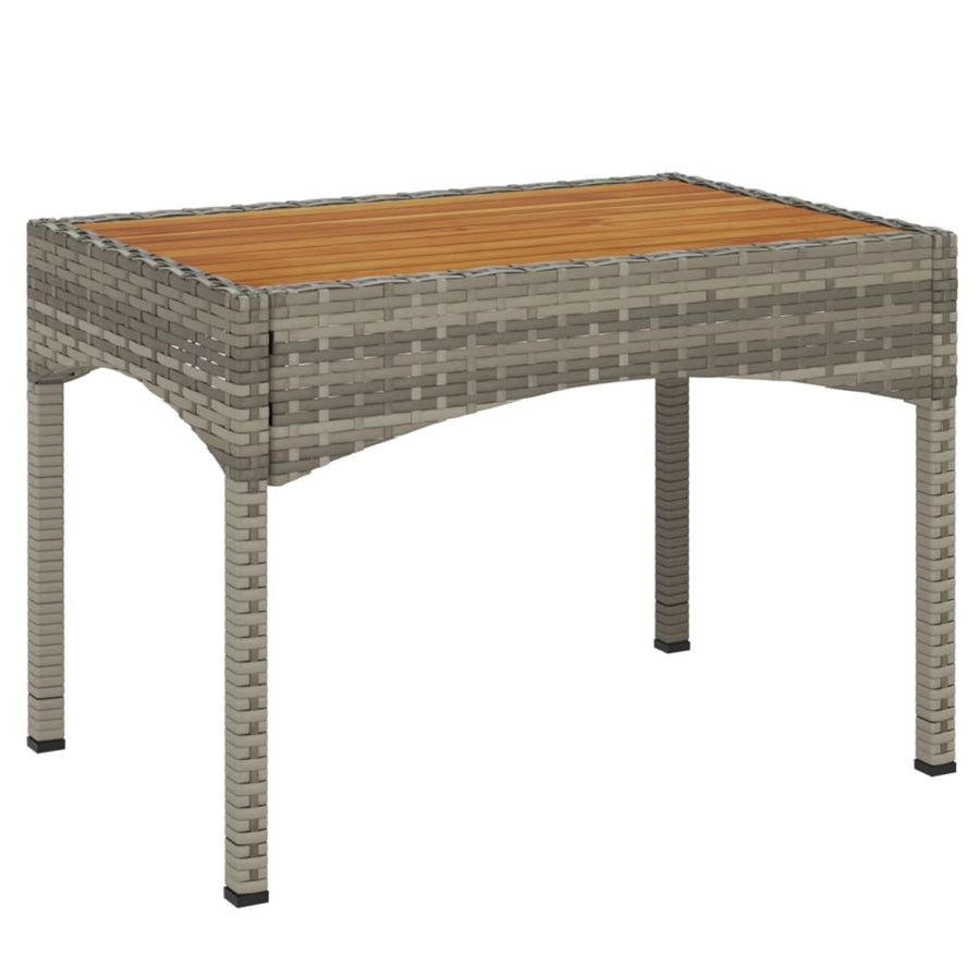 4-Delige Tuinset Met Kussens Poly Rattan Grijs Bank + 2x stoel + Tafel