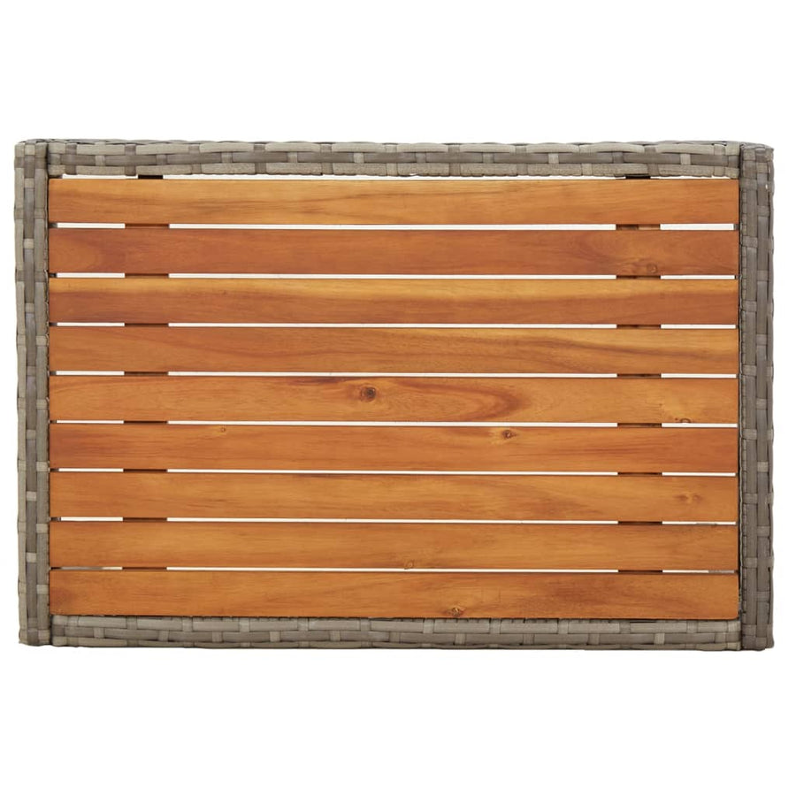 4-Delige Tuinset Met Kussens Poly Rattan Grijs Bank + 2x stoel + Tafel